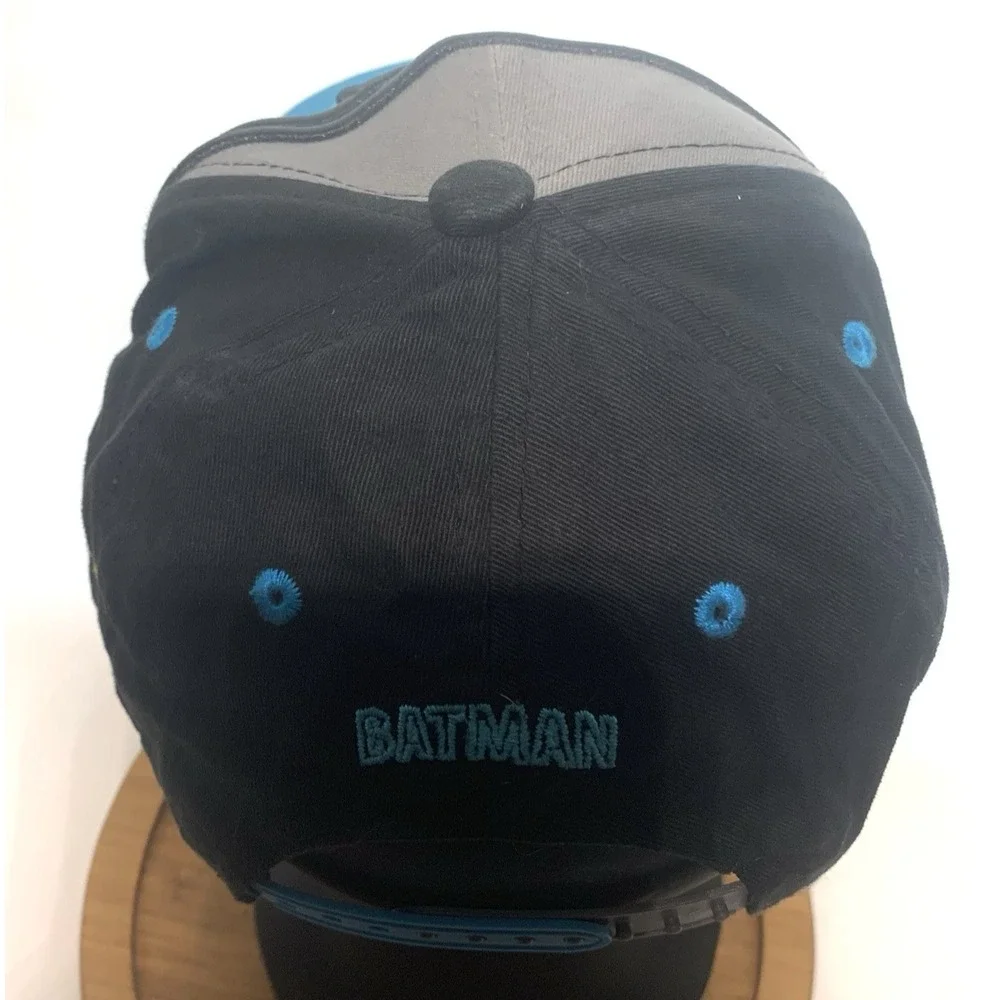 Batman DC Comics Kids‎ Snapback Hat Black Grey Blue Embroidered Flat Brim Cap